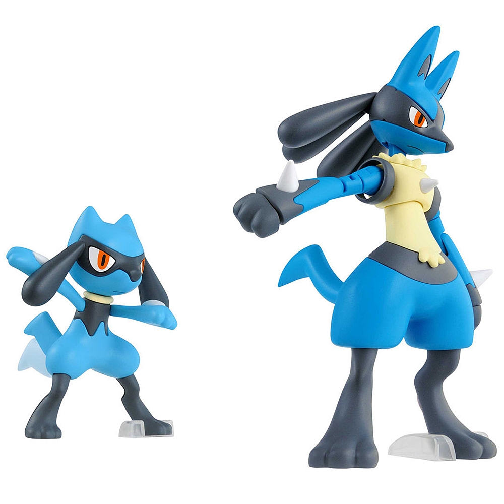 BANDAI ANIME POKEMON PLAMO COLLECTION 44 SELECT SERIES RIOLU & LUCARIO โมเดล การ์ตูน อนิเมะ