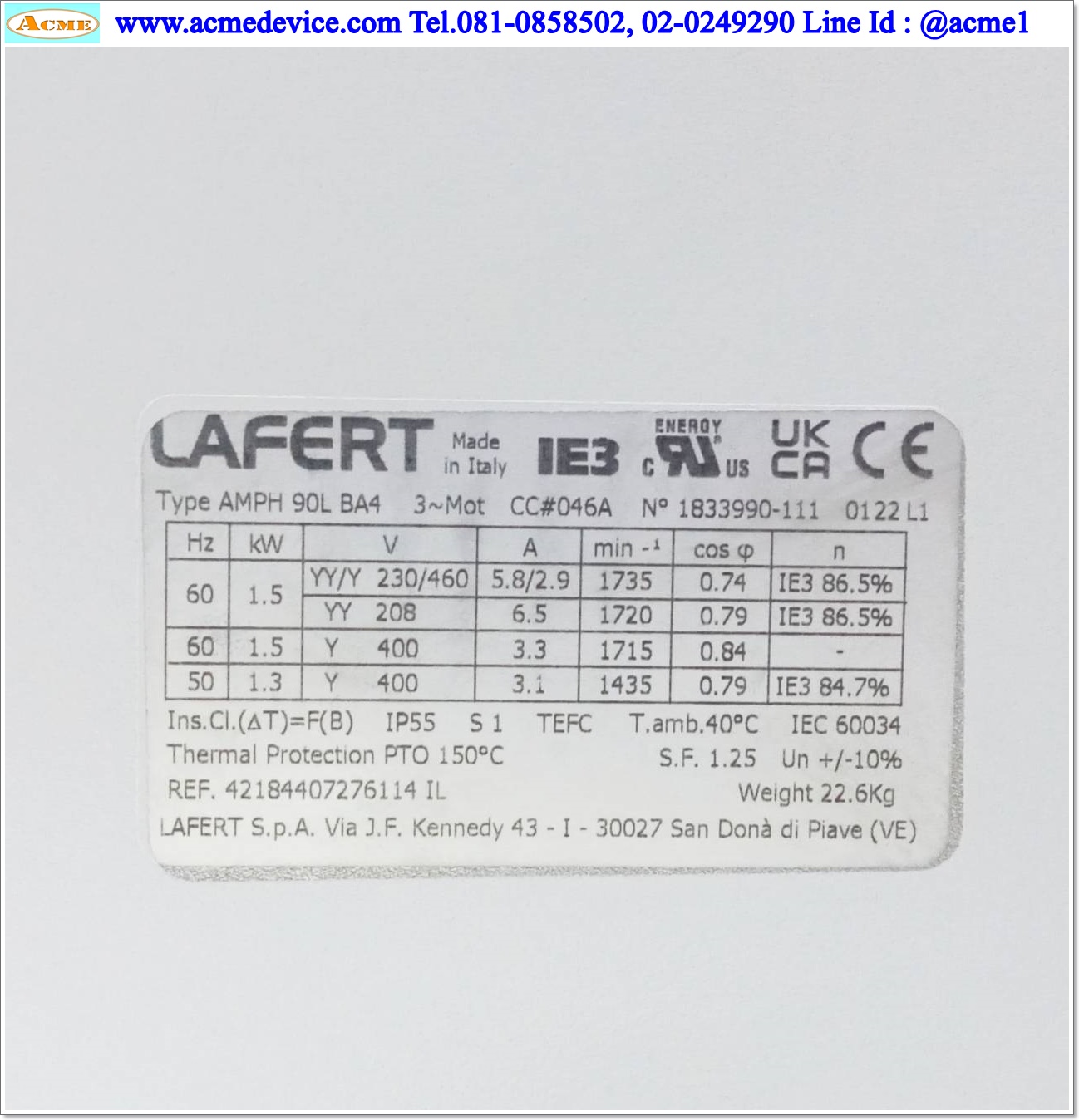 Vacuum Pump Schmalz รุ่น EVE-TR 40 AC3 IE3-TYP2 F, 1420/min, -850 mbar, 1.25kW