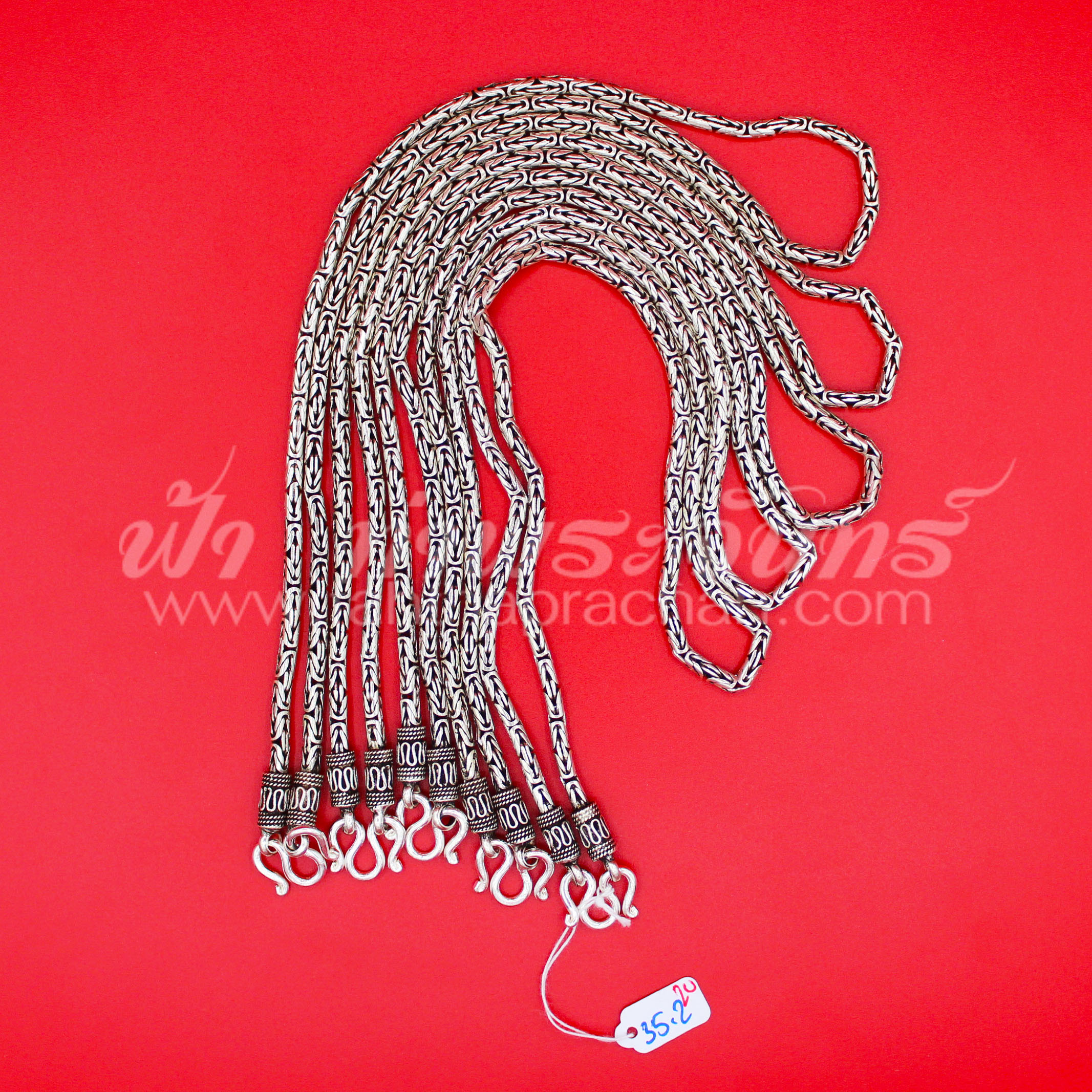 สร้อยคอเงินแท้ 92.5% ลายบาหลี รมดำ แบบห่วงเดียว