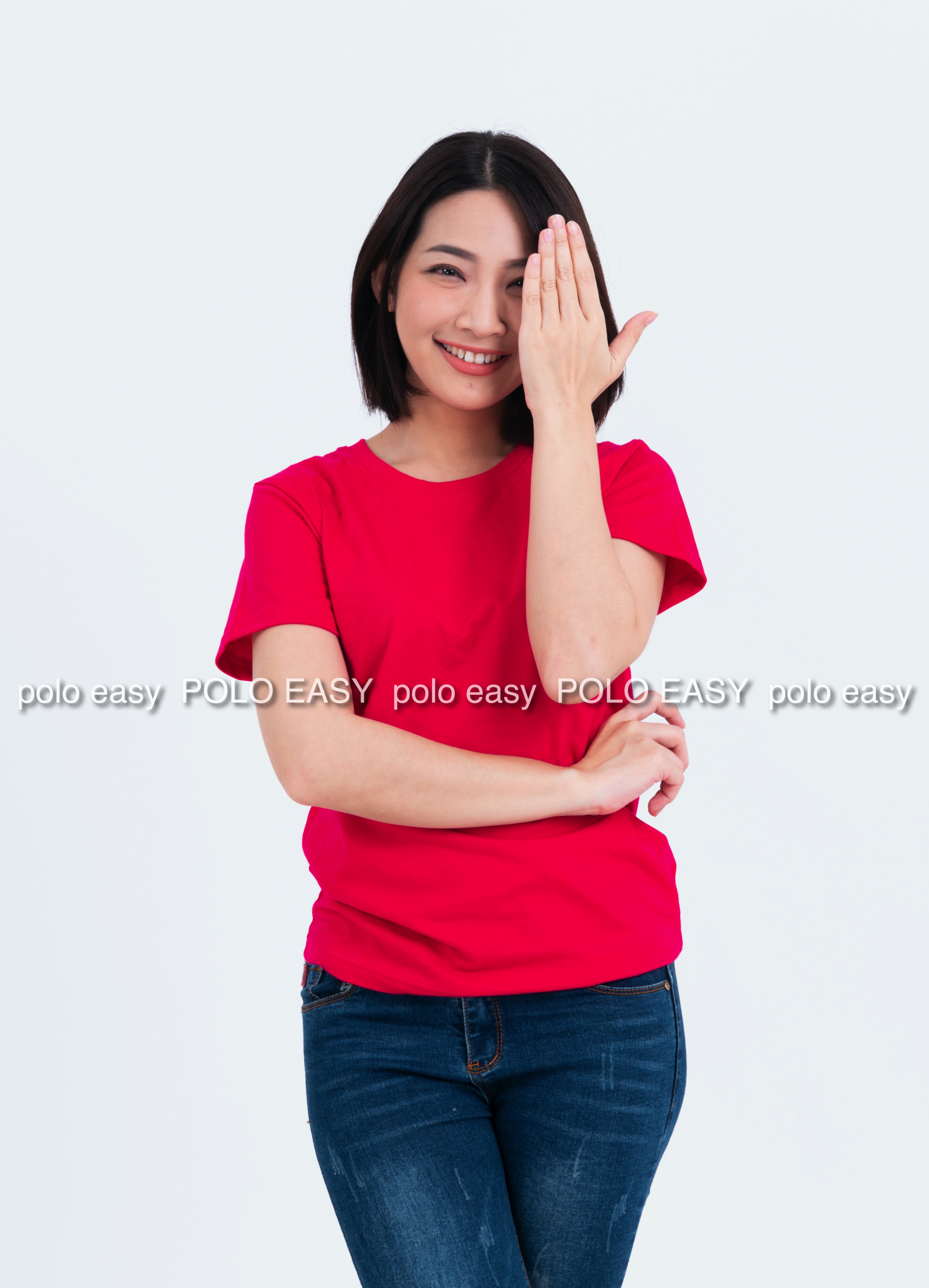 4XL เสื้อยืด สีชมพูบานเย็น คอกลม แขนสั้น Size 4XL
