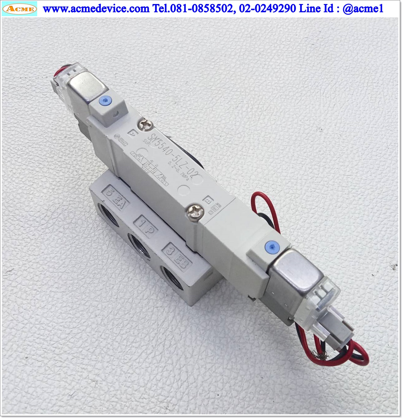 Solenoid Valve SMC รุ่น SY5540-5LZ-02, 5/3, 3-Position, Close center, 24Vdc