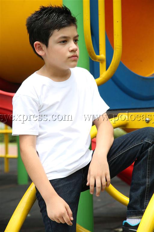 เสื้อยืดเด็ก สีขาว คอกลม แขนสั้น Size 2XL