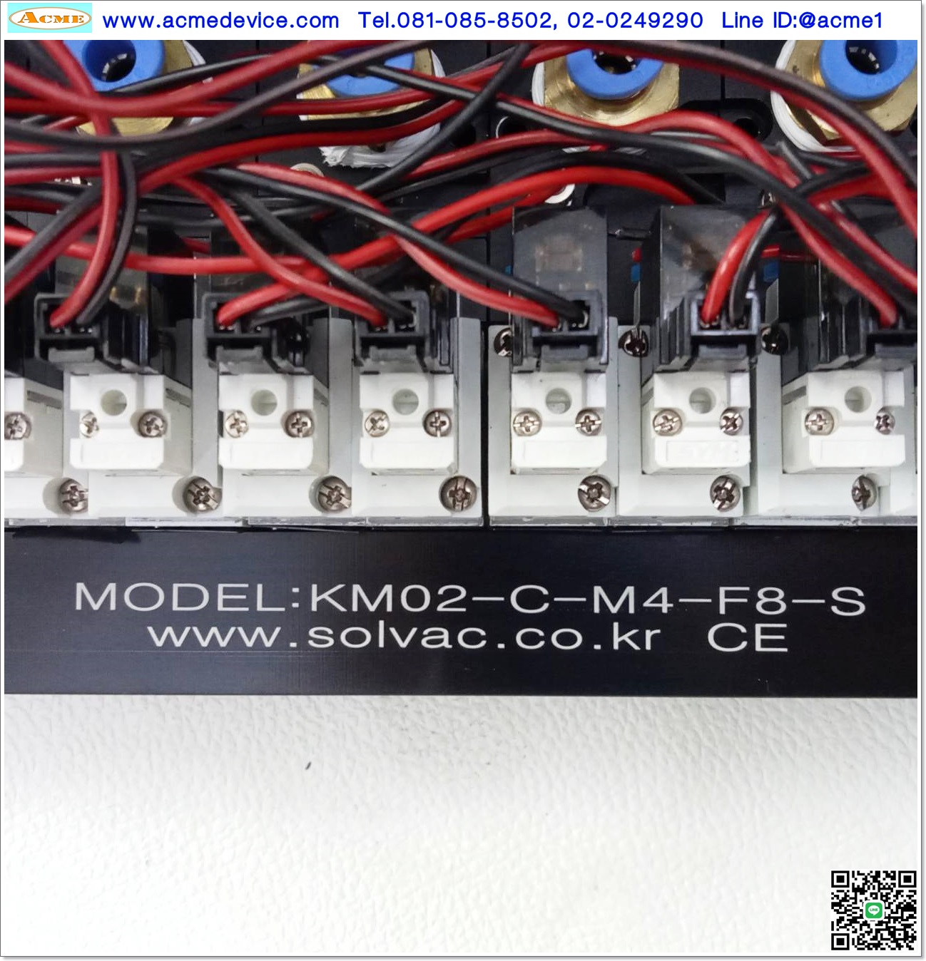 Vacuum Ejector Solvac รุ่น KM02-C-M4-F8-S, 8 STACK & Solenoid SV290-4E & Pressure Sensors, -85 kPa