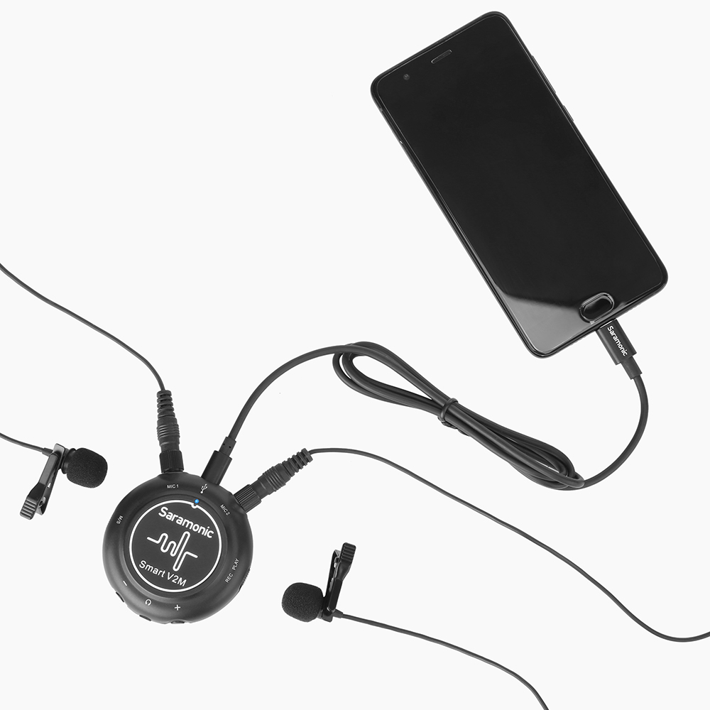 Saramonic Smart V2M Audio Interface with Dual Lavalier Microphone Kit รับประกันศูนย์ไทย 1 ปี