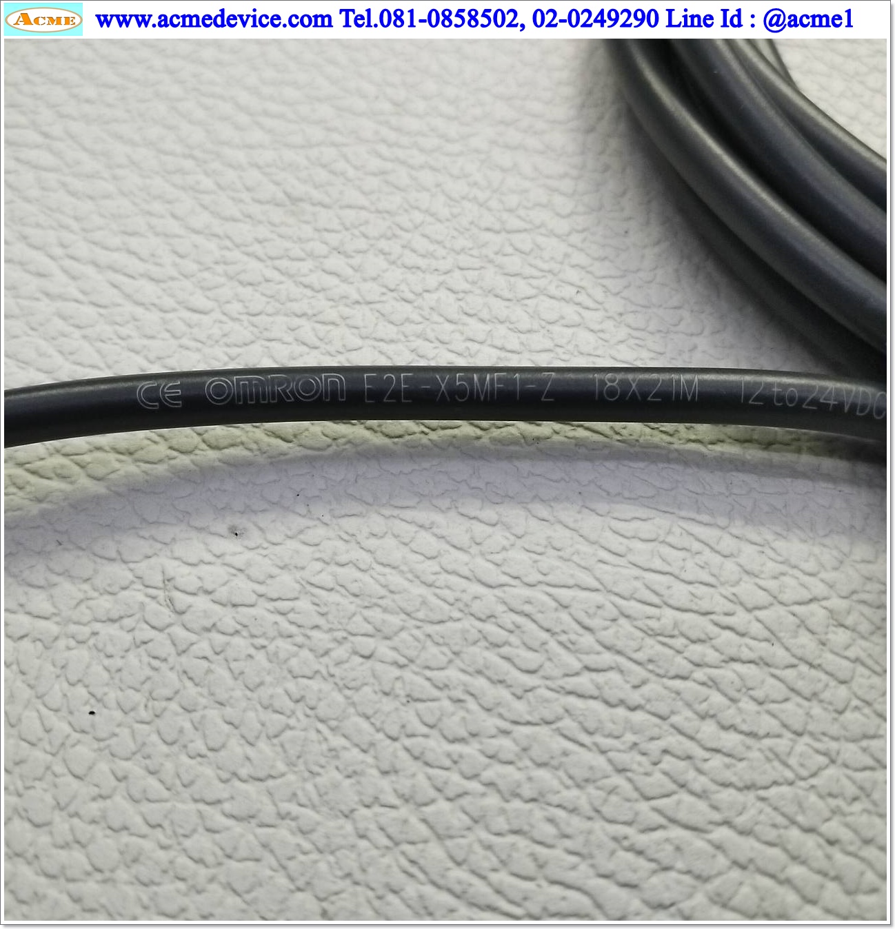 Proximity Omron รุ่น E2E-X5MF1, M12, ระยะ 5mm, 3wire, PNP, NO, Unshielded, Inductive