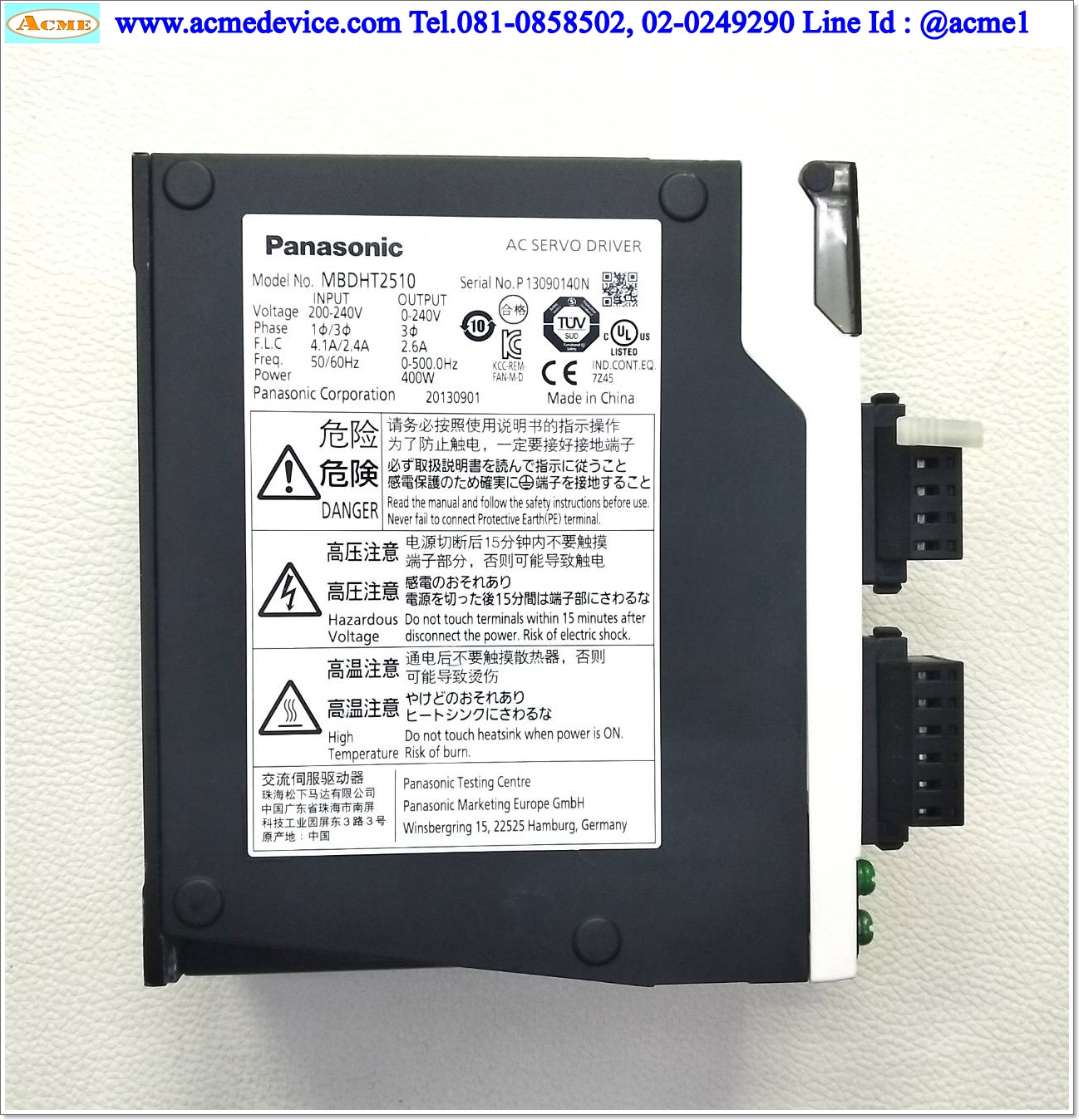 Servo Drive Panasonic รุ่น MBDHT2510, 400W