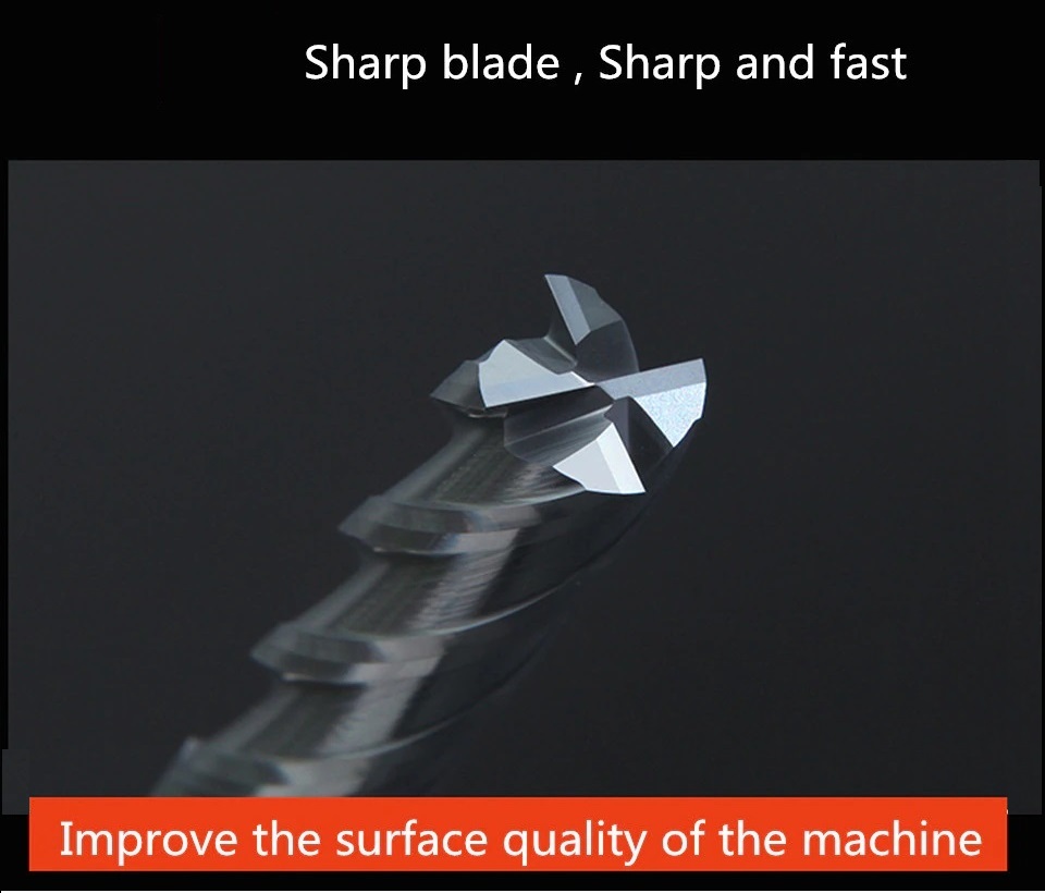 Endmills โลหะผสมคาร์ไบด์ทังสเตนเหล็กเครื่องตัดมิลลิ่ง HRC50 4 ฟัน 4 มม.6 มม.8 มม.10 มม.12 มม.