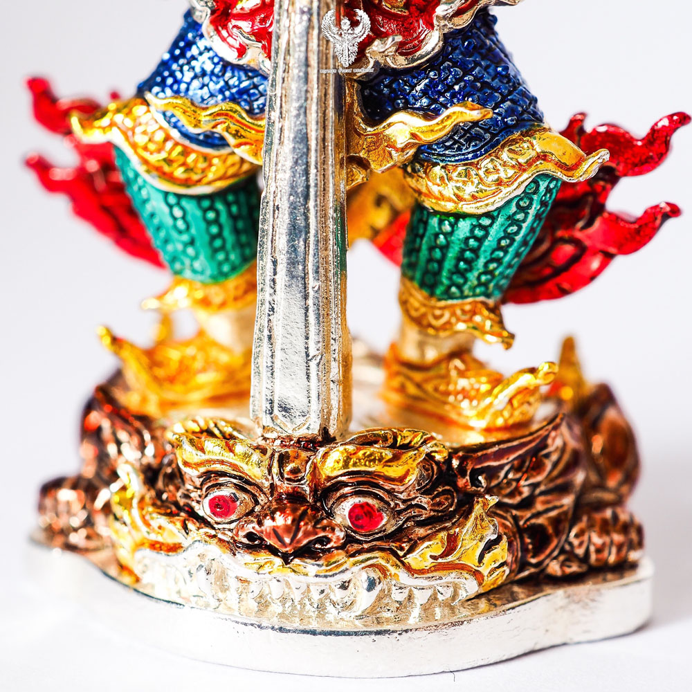 ท้าวเวสสุวรรณ. รุ่น คลังสมบัติ์ เนื้อสัมฤทธ์ชุบเงินลงยา5สี