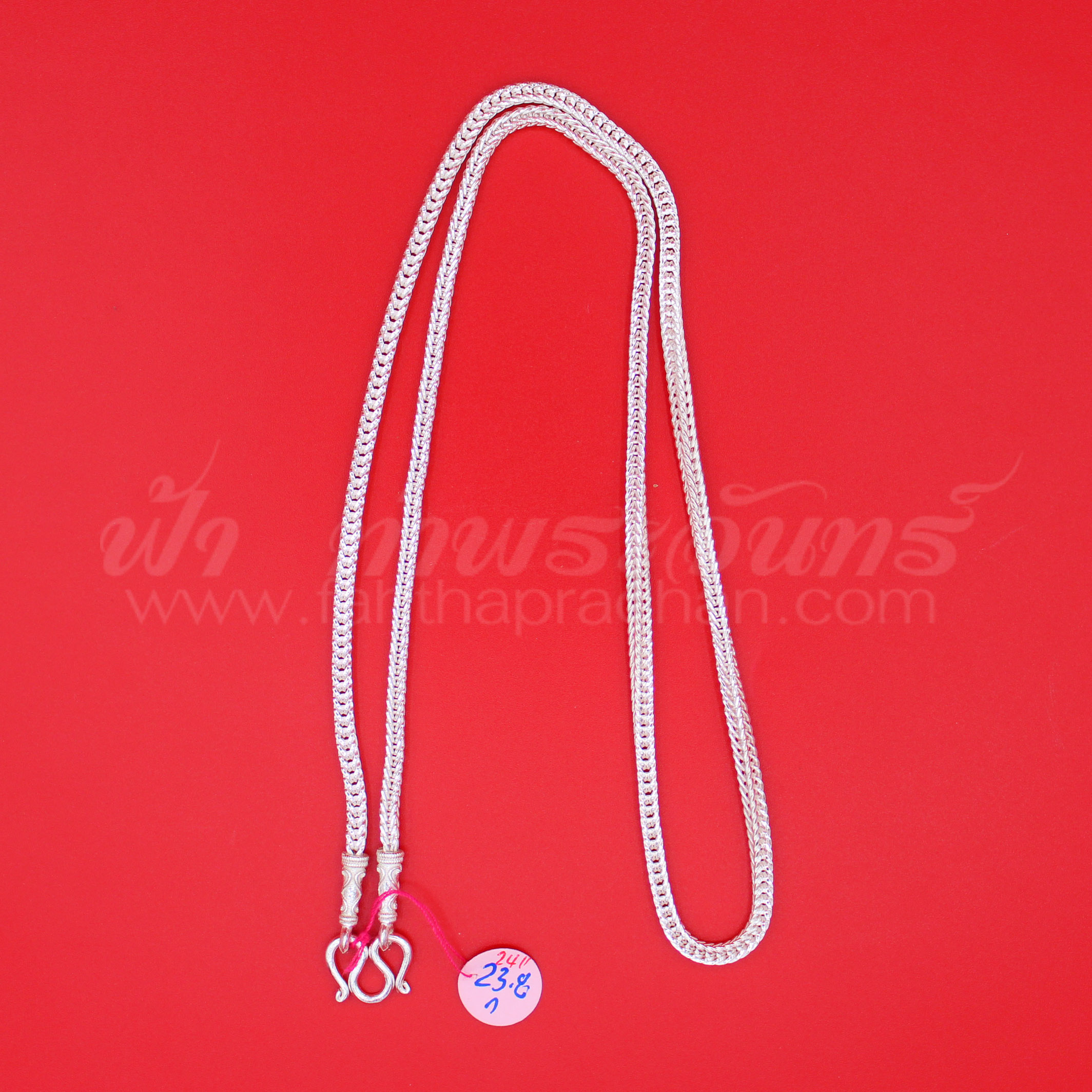 สร้อยคอเงินแท้ 92.5 ลายสี่เสา หัวจรวด