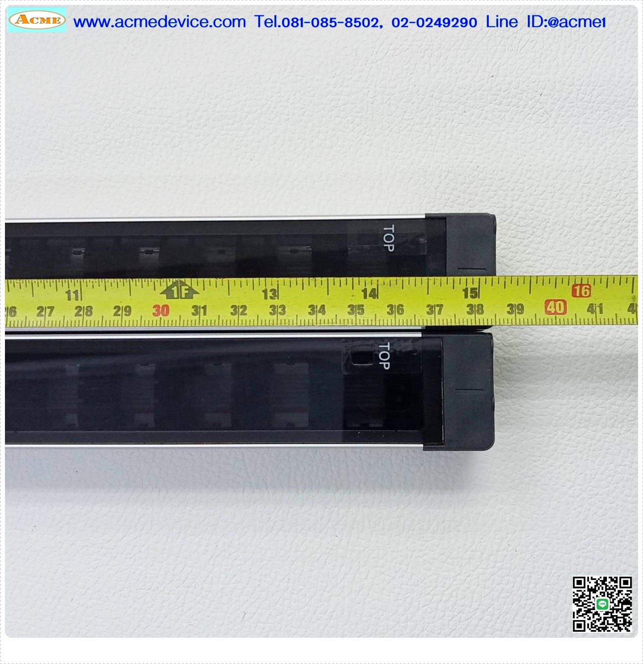 Area Sensor Omron รุ่น F3SJ-B0385N25-D + F3SJ-B0385-25-L, Output NPN, Resolution 25 mm, ยาว 385 mm, ระยะ 0.2-7 M
