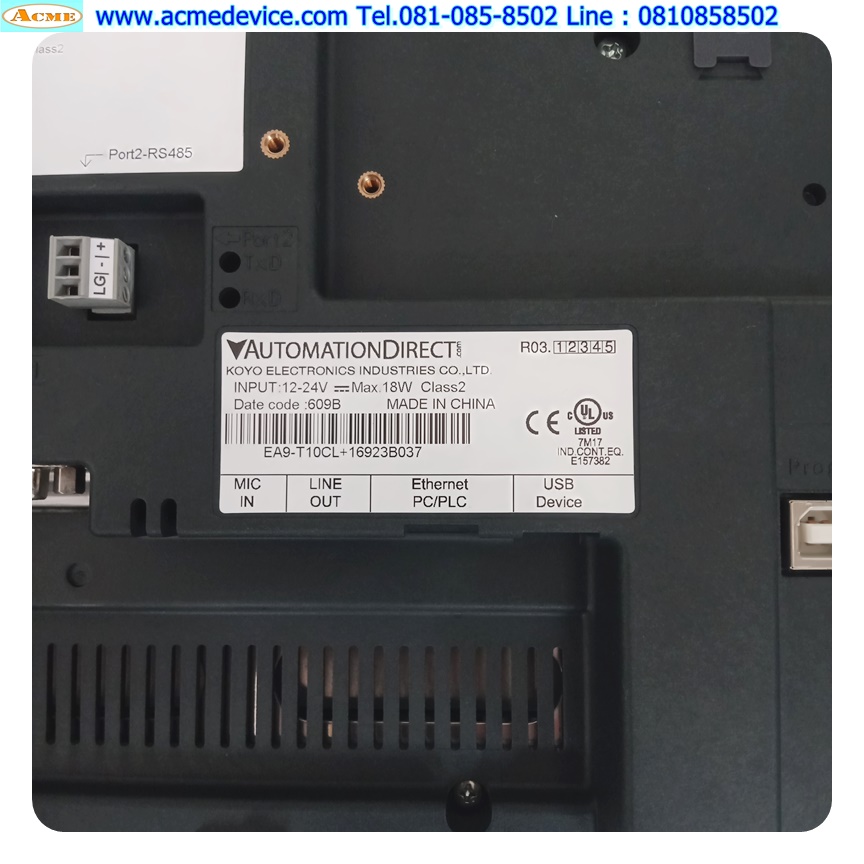 HMI Touch Screen Automationdirect รุ่น EA9-T10CL+16923B037, 10.5" ,12-24V