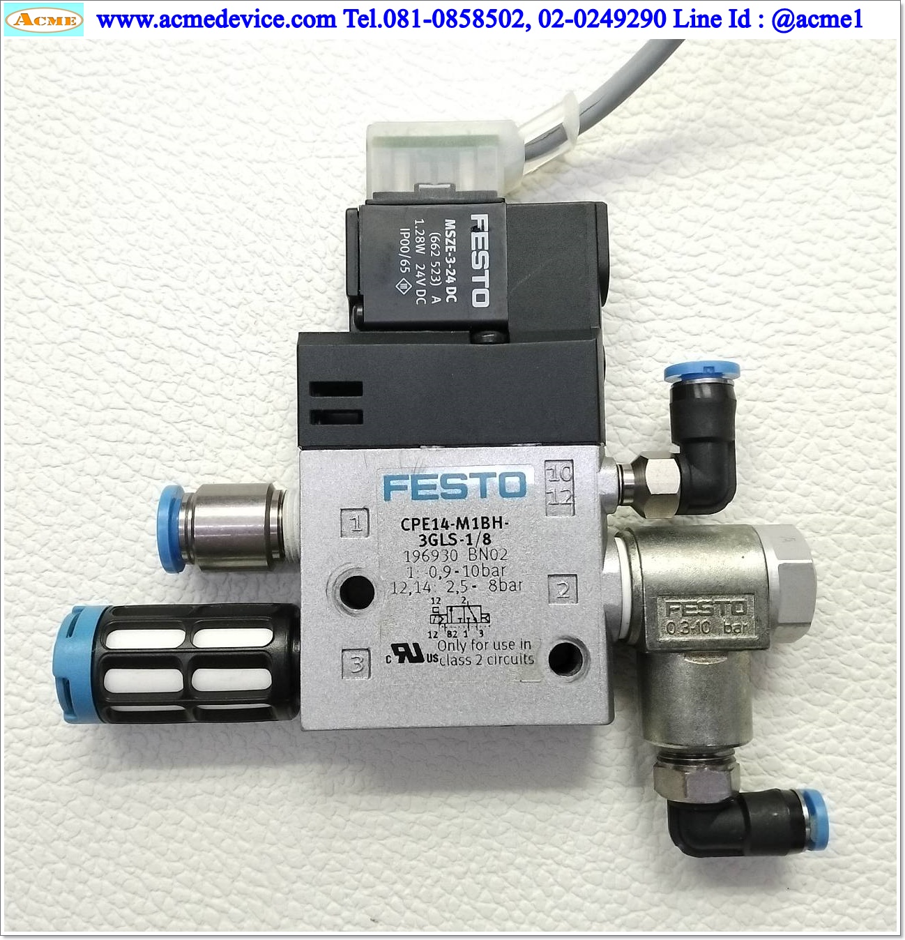 Solenoid Festo รุ่น CPE14-M1BH-3GLS-1/8, 3/2, Coil 24VDC
