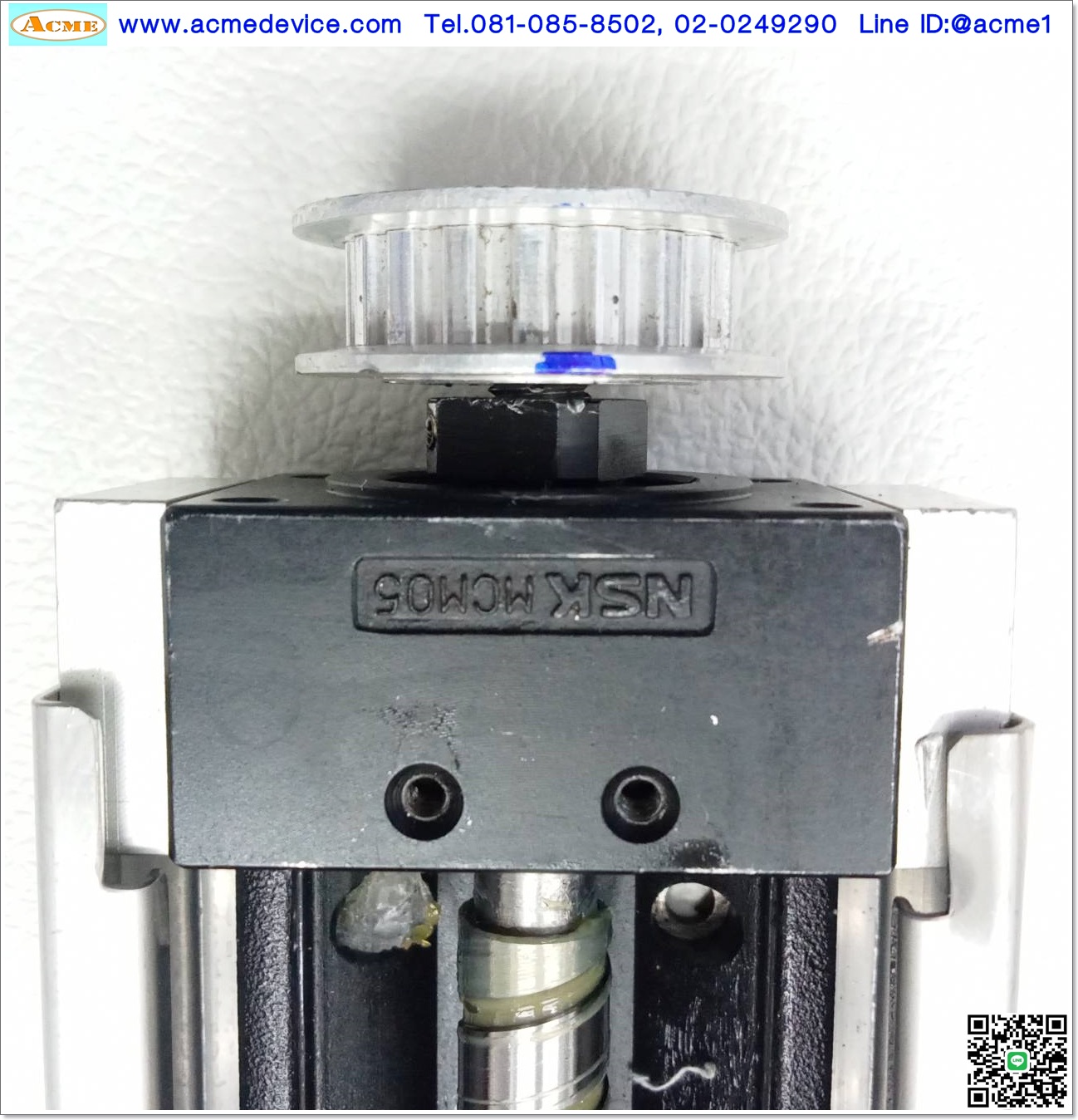 แกนสําเร็จรูป Ball Screw NSK รุ่น MCM05, ขนาด 64 mm x 435 mm, Stroke 280 mm, แกนโต 12 mm, Pit 10 mm