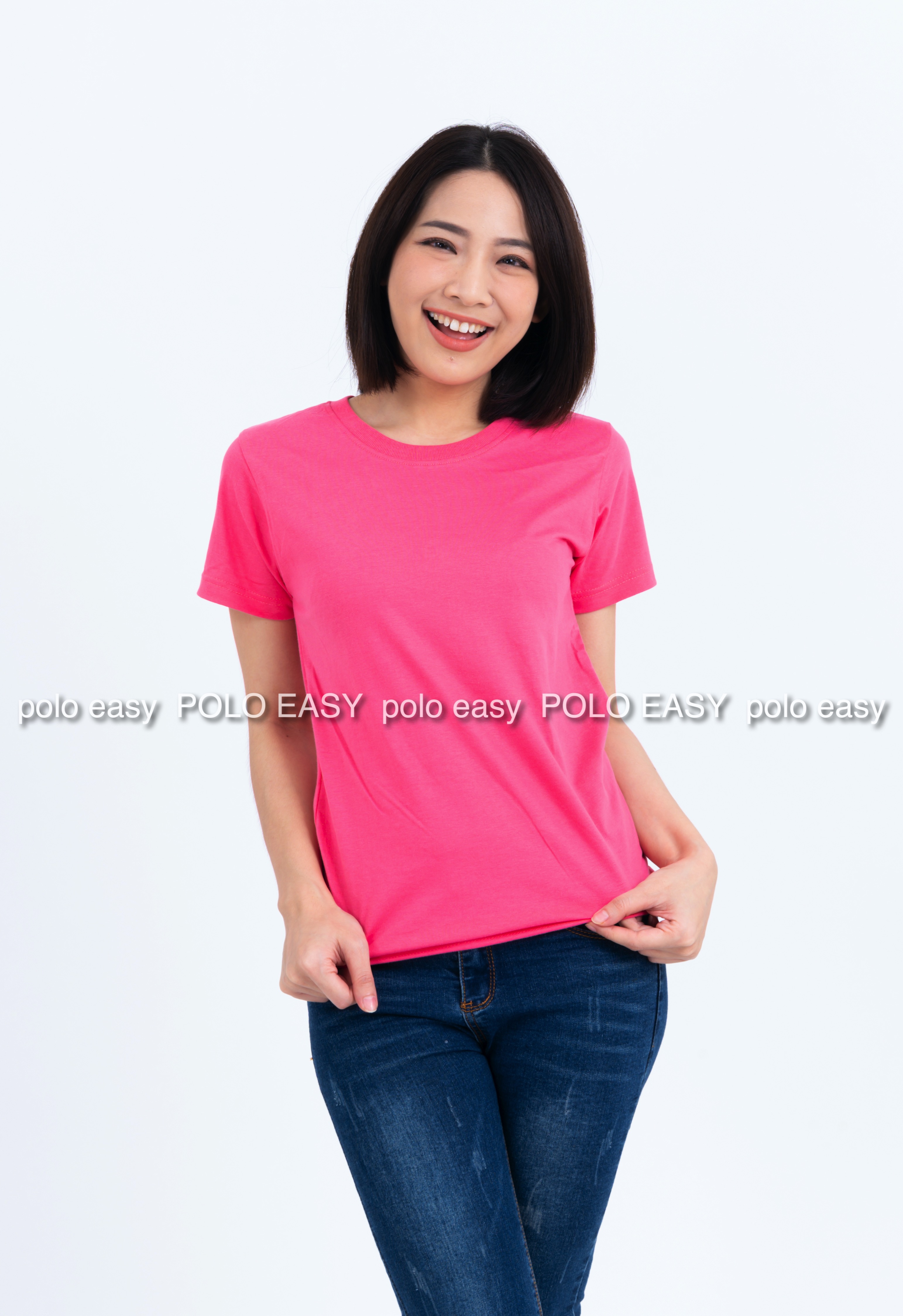 M เสื้อยืด สีชมพู Sweety คอกลม แขนสั้น Size M