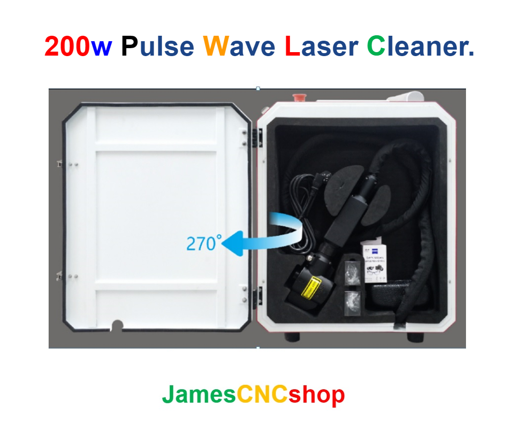 เลเซอรกำจัดสนิม 200w Pulse Wave Laser Cleaner เครื่อกำจัดสนิมด้วยเลเซอร์แบบ Pulse wave