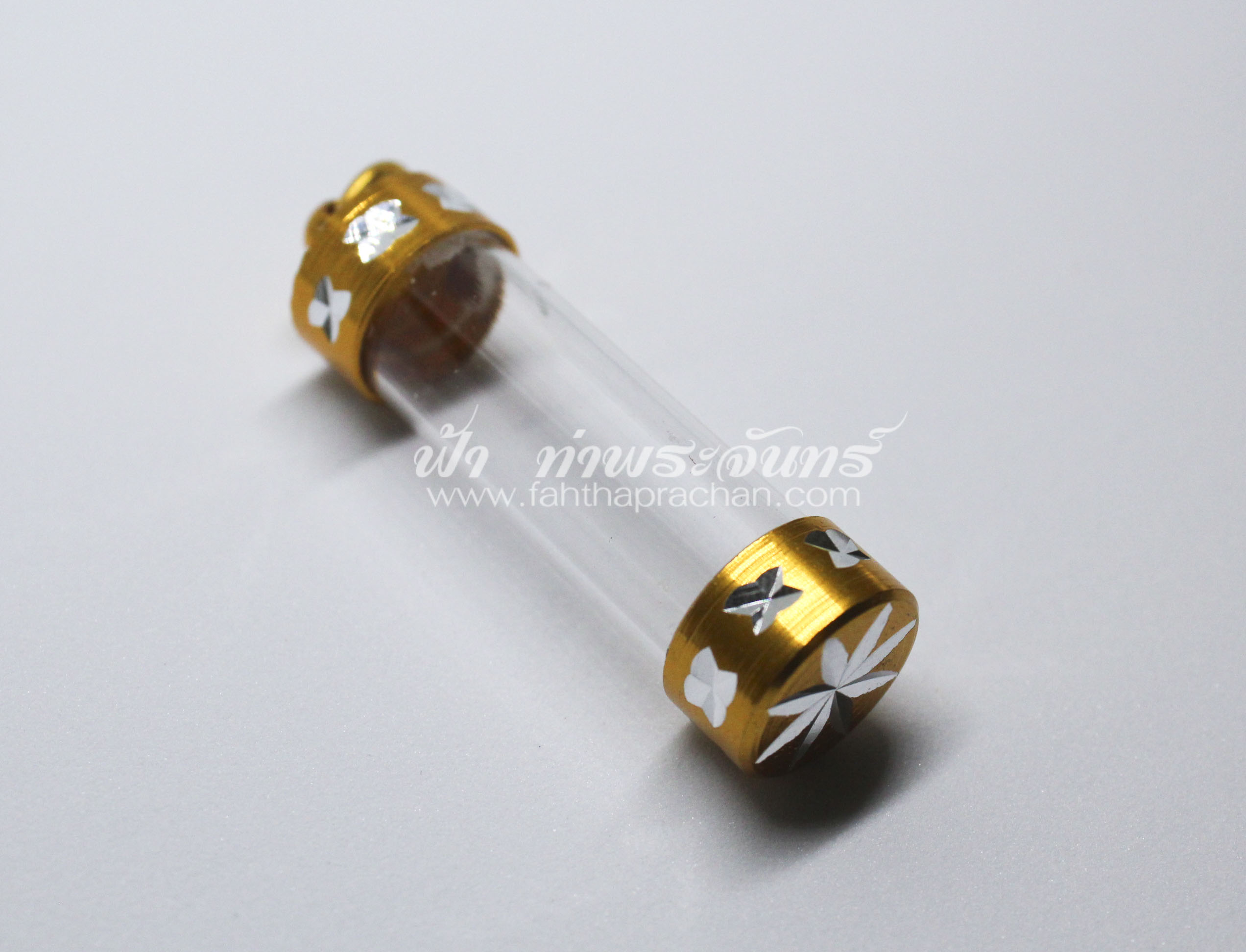 หลอดตะกรุด ใส หัวชุบทอง