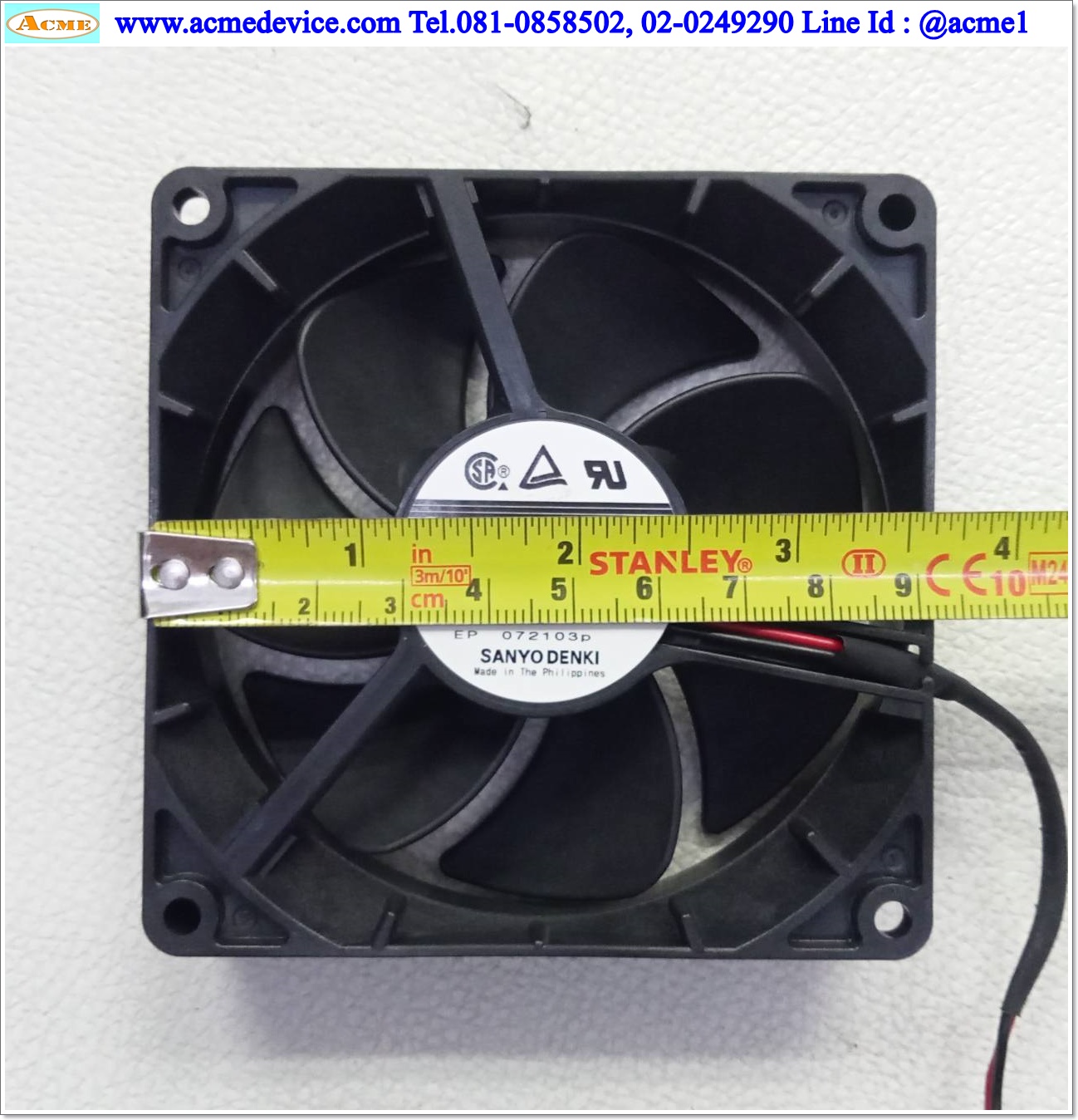 พัดลม Cooling Fan Sanyo Denki รุ่น San Cooler 92, 9A0924H420, 24Vdc, DC Brushss, 3.5" (92 x 92 x 25 mm)