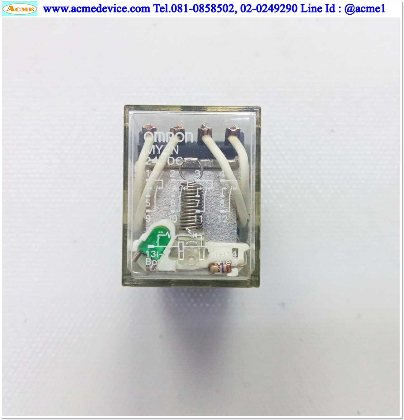 Relay Omron รุ่น MY4N, Coil 24VDC + Socket