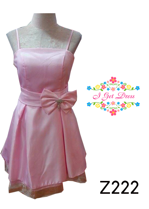 ราตรีสั้นสีชมพูหวาน(ฟรีไซส์)