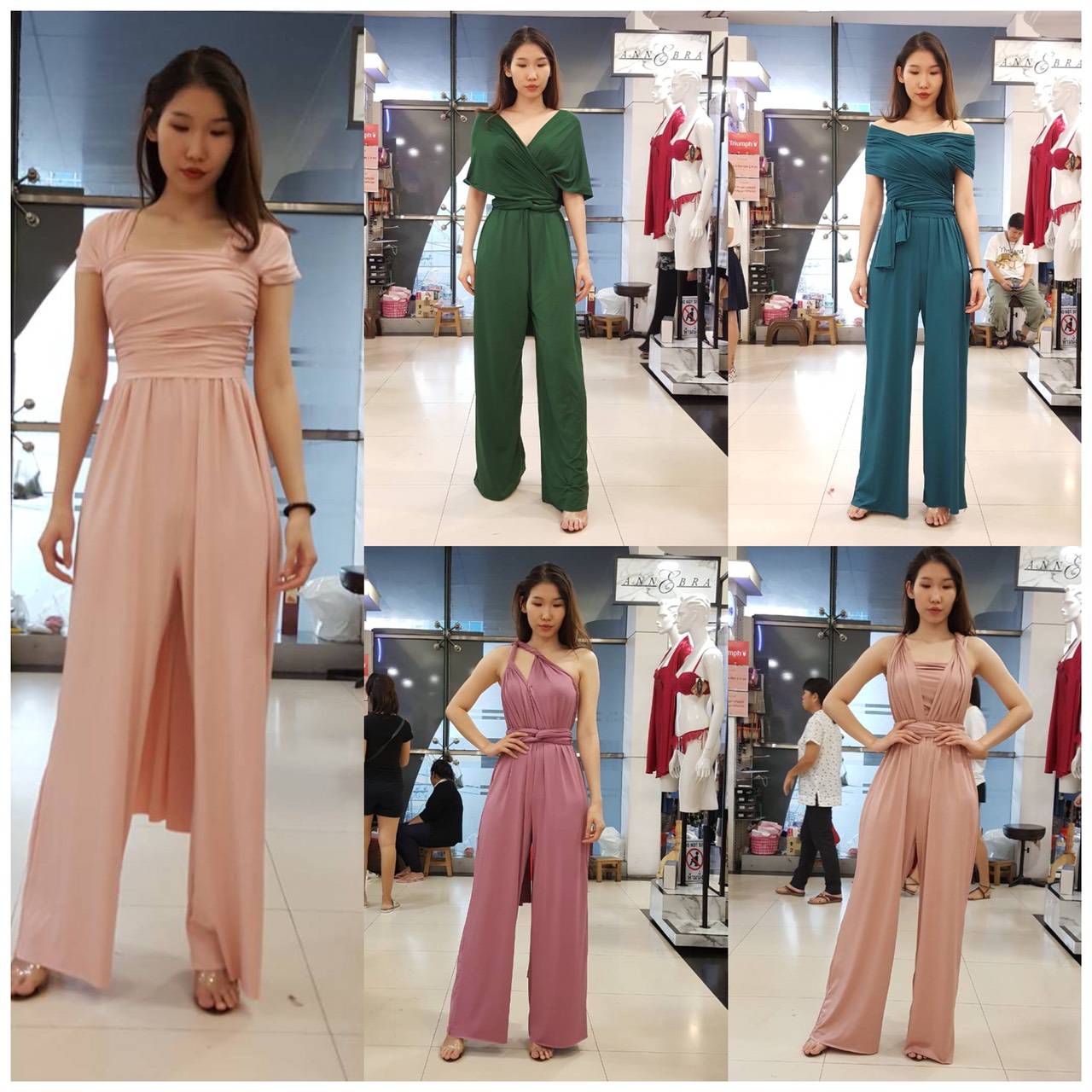 (PRE-LOVED) ชุดราตรียาวจั๊มสูทกางเกงสีม่วง รุ่นinfinity(ฟรีไซส์)