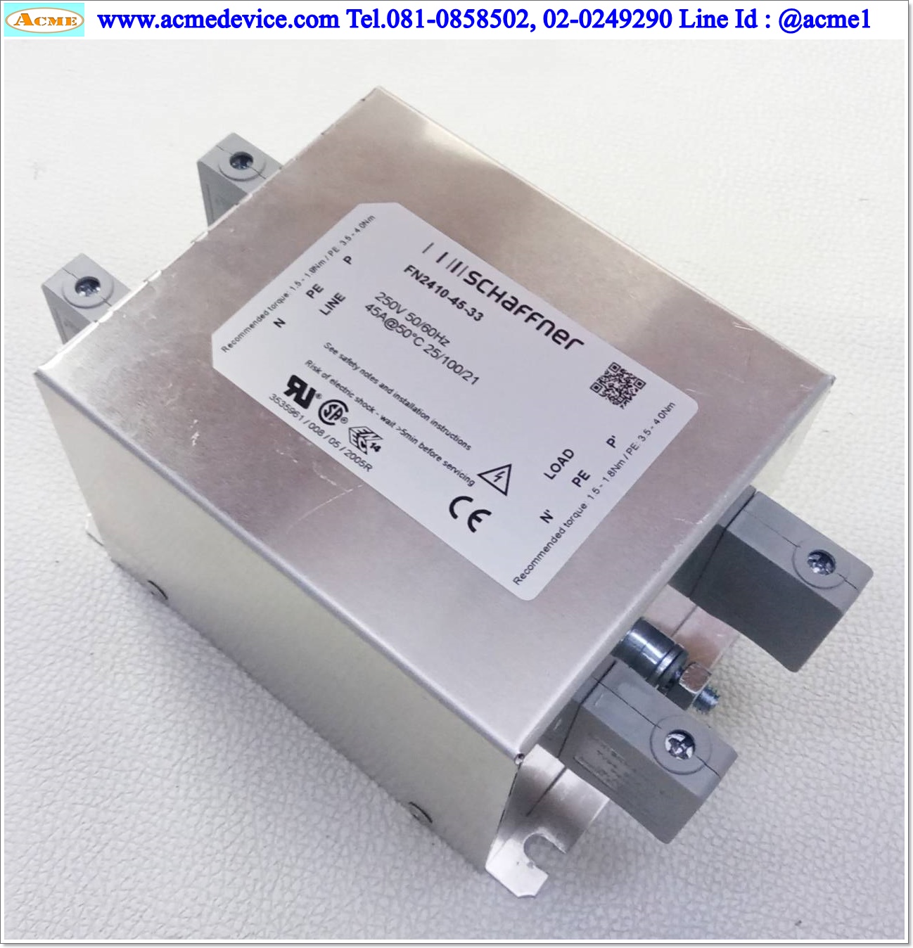 Noise Filter Schaffner รุ่น FN2410-45-33, 250V, 45A