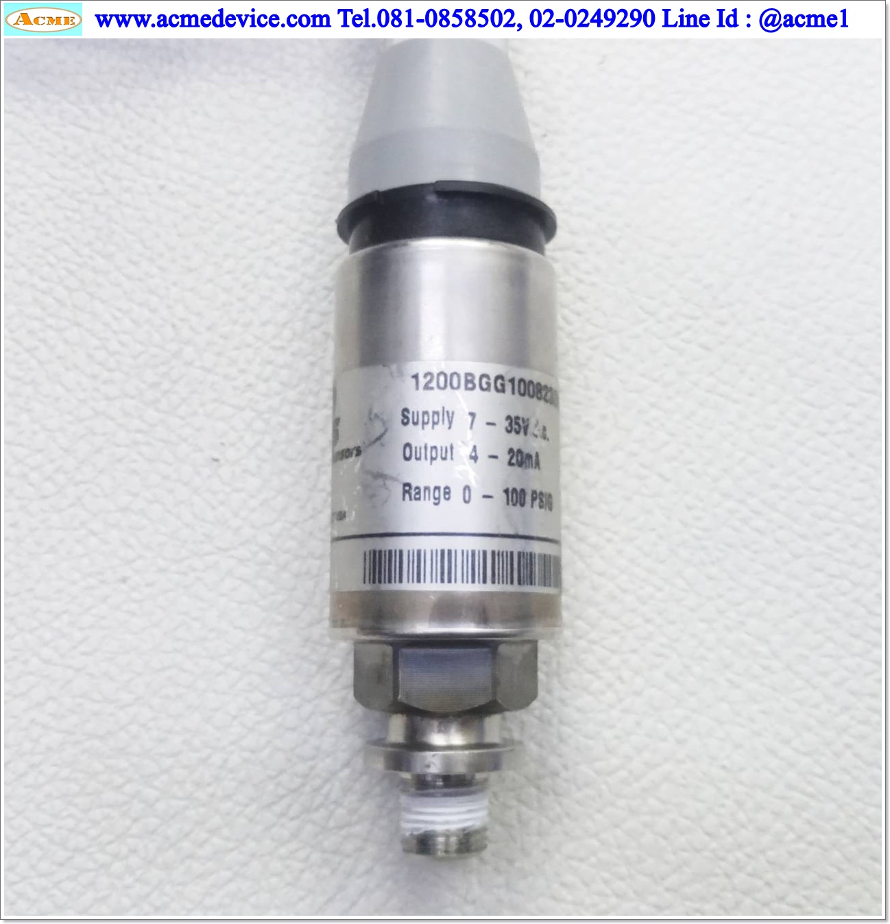 Pressure Gems รุ่น 1200BGG100823DA, Range 0 to 100 PSIG, Output 4-20mA