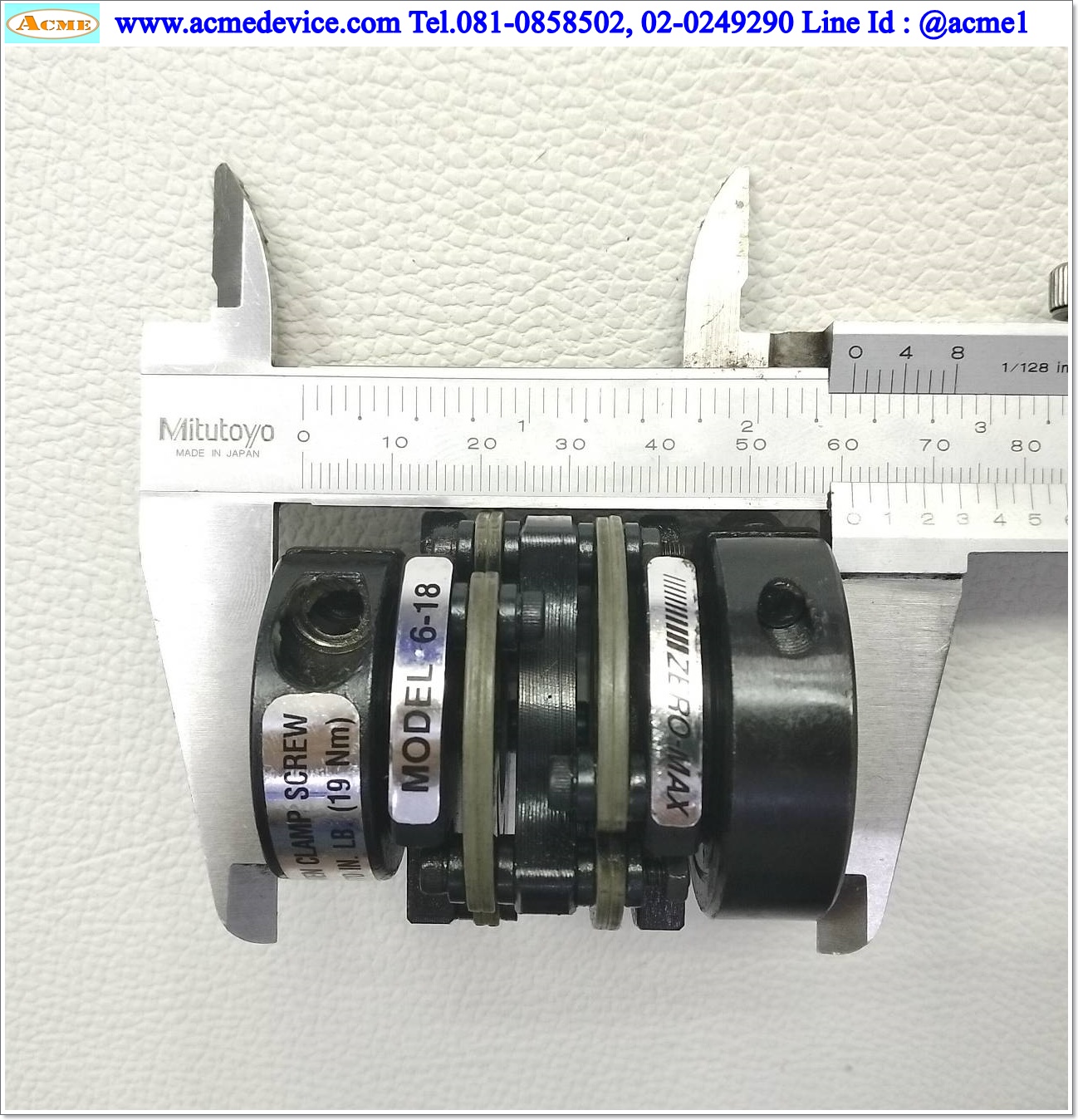 Coupling Zero-Max รุ่น 6-8, ID 9.5/17.45 mm, OD 44mm, L 61mm, Disc Coupling