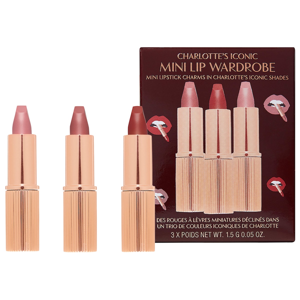 ลิปชาร์ลอต ทิวเบอรี่ Charlotte's Iconic Mini Lip Wardrobe 3x1.5g