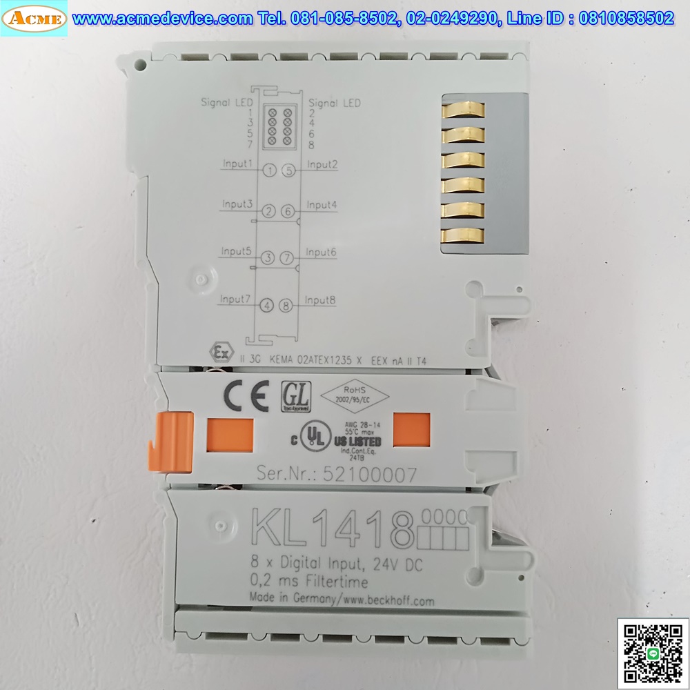 PLC Beckhoff รุ่น KL1418, 8 x Digital Input, 24v