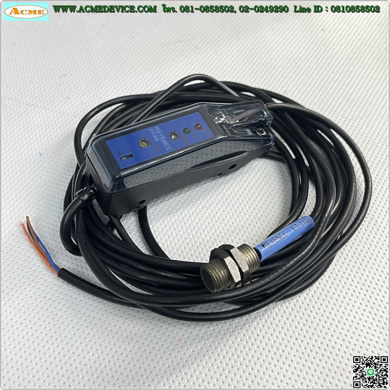 Proximity Amp Keyence รุ่น ET-90 + ET-110, M10, ระยะ 2mm, NO, NC, NPN, Shielded, Inductive