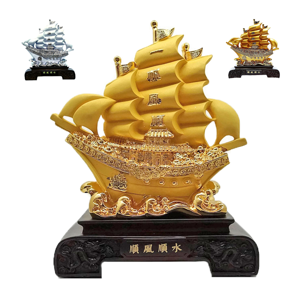 เรือสำเภาทองสูง12 นิ้ว