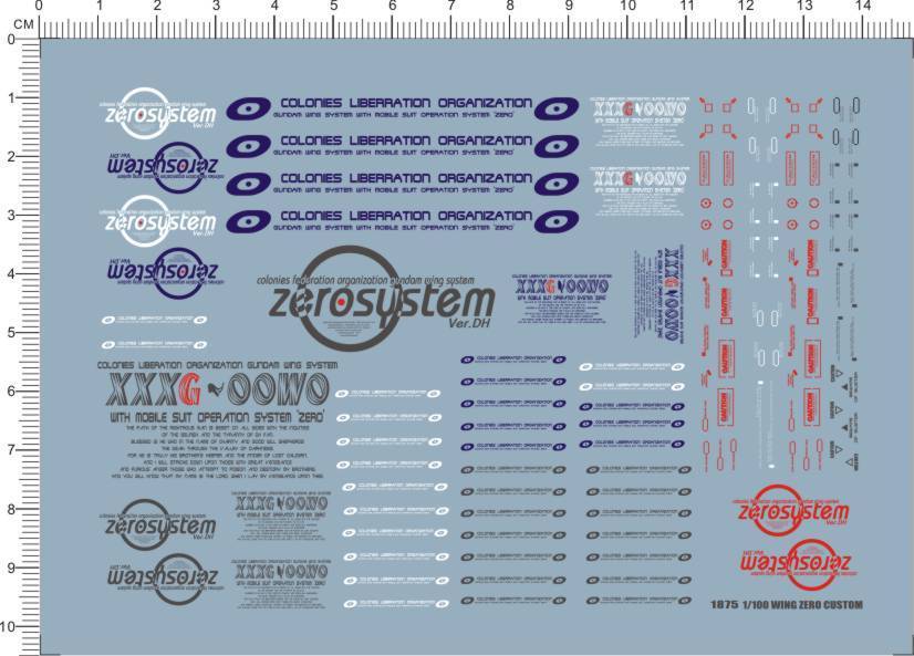 MG WING GUNDAM ZERO EW WATER DECAL