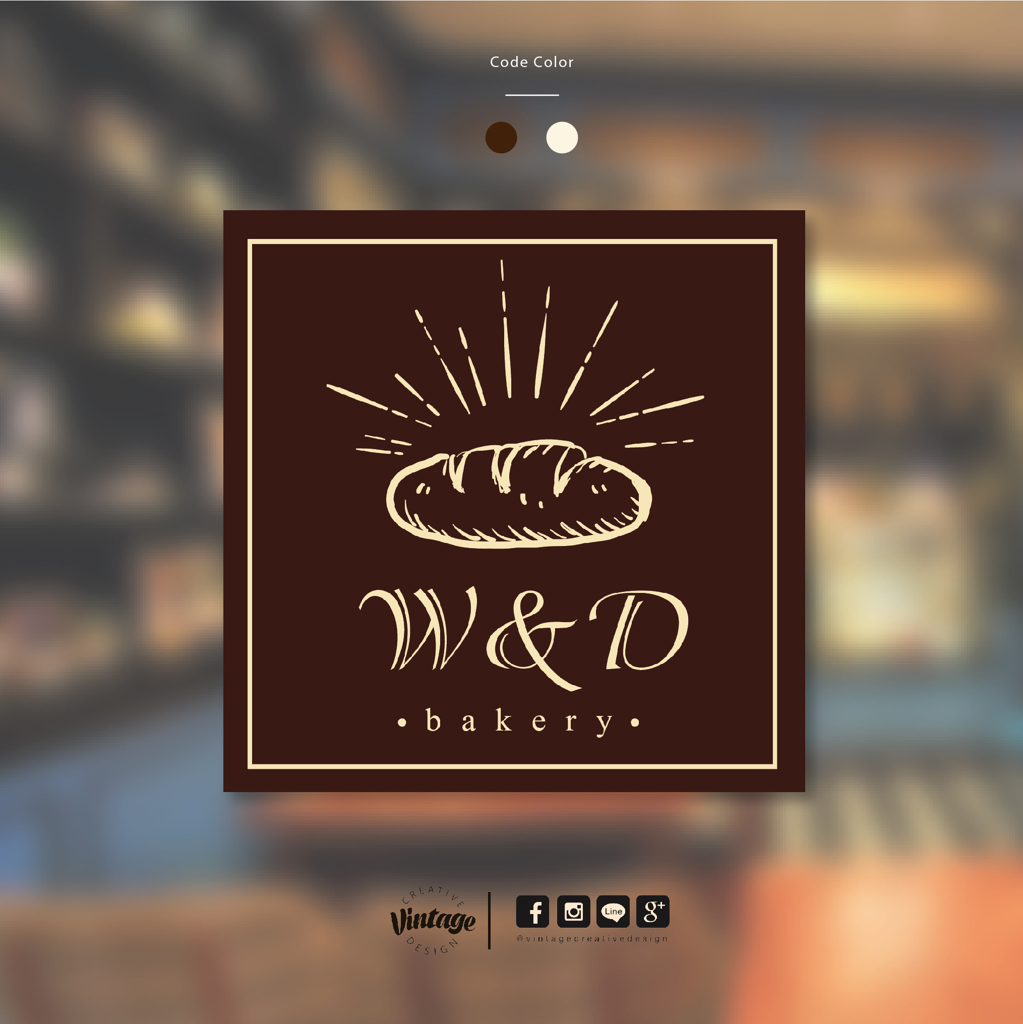 ออกแบบโลโก้ ร้านW&D bakery ร้านเบเกอรี่และขนมปังโฮมเมด