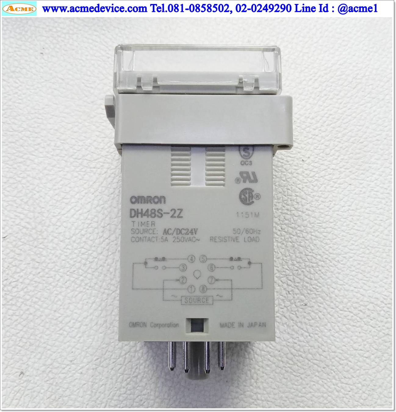 Timer Omron รุ่น DH48S-2Z + Socket, 0.01S - 9999H, AC/DC 24V