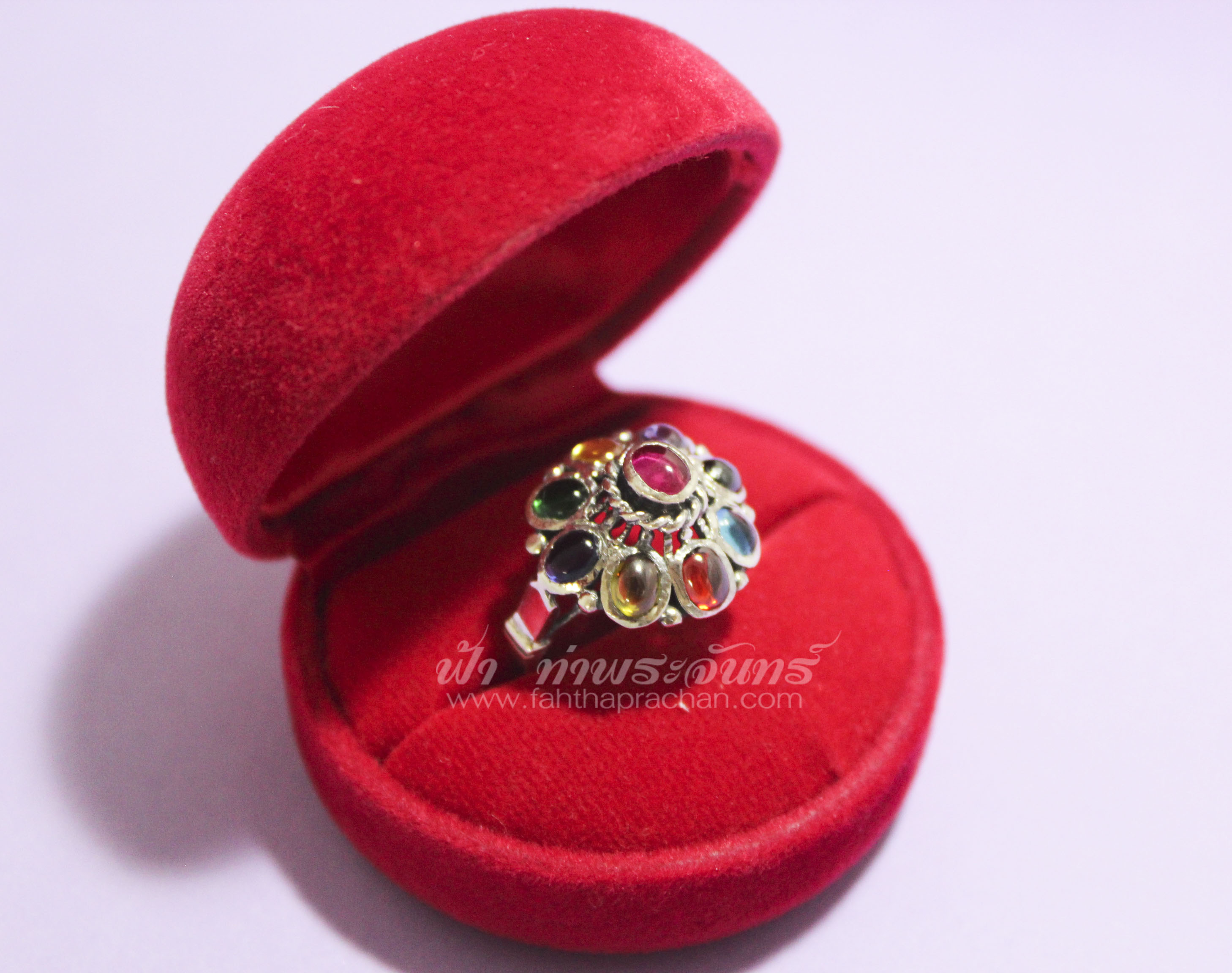 แหวนนพเก้า เงิน ฝังพลอย