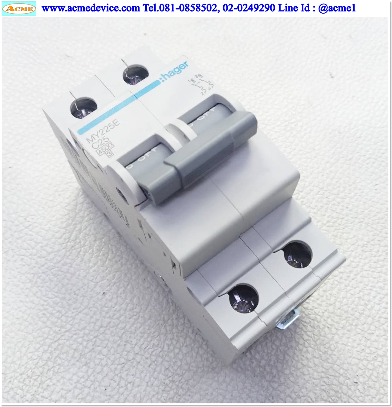Breaker 2P hager รุ่น MY225E C25, 25A