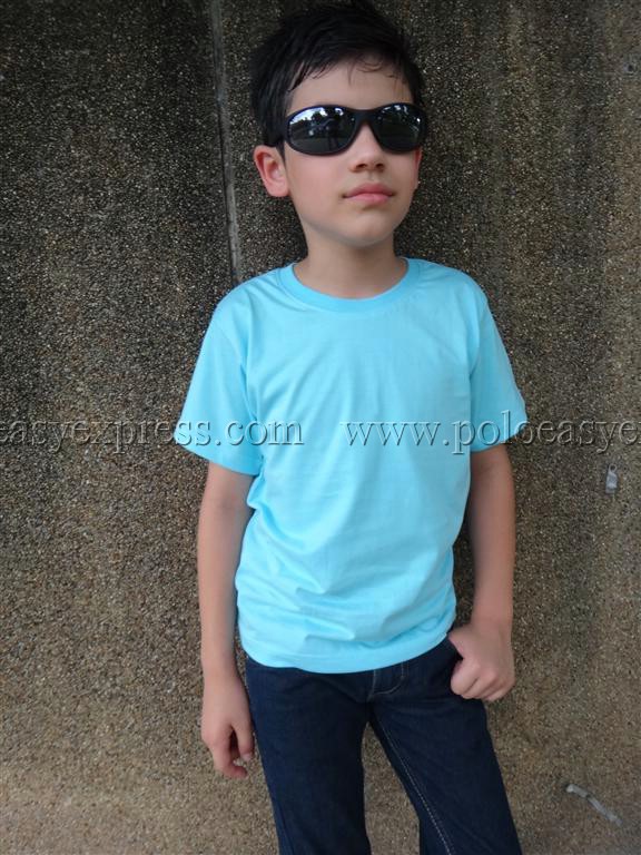 เสื้อยืดเด็ก สีฟ้าอ่อน คอกลม แขนสั้น Size 2XL