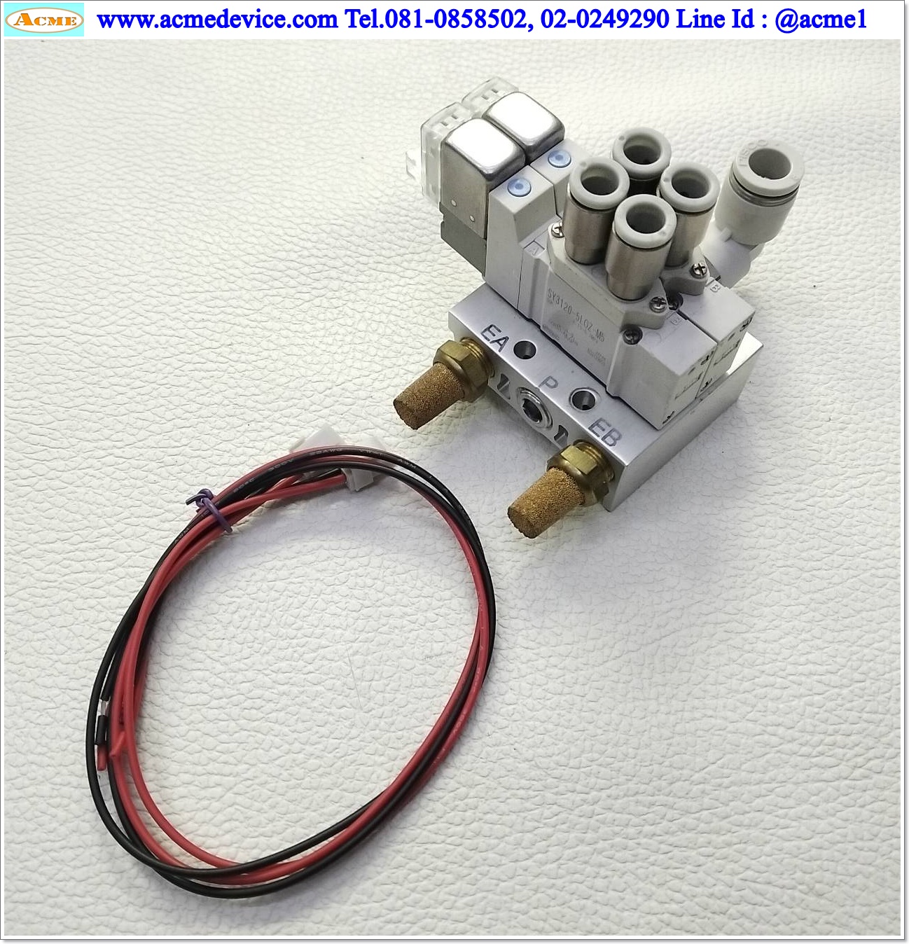Solenoid Valve SMC รุ่น SY3120-5LOZ-M5(2), 5/2, 2-position single, Coil 24Vdc (สายลม 6 มม.)