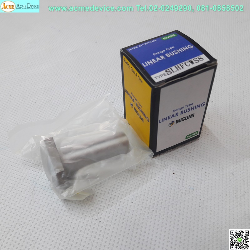 Linear Bushing Misumi รุ่น SLHFCWS8, Dia 8 mm, OD 15 mm, L 45 mm