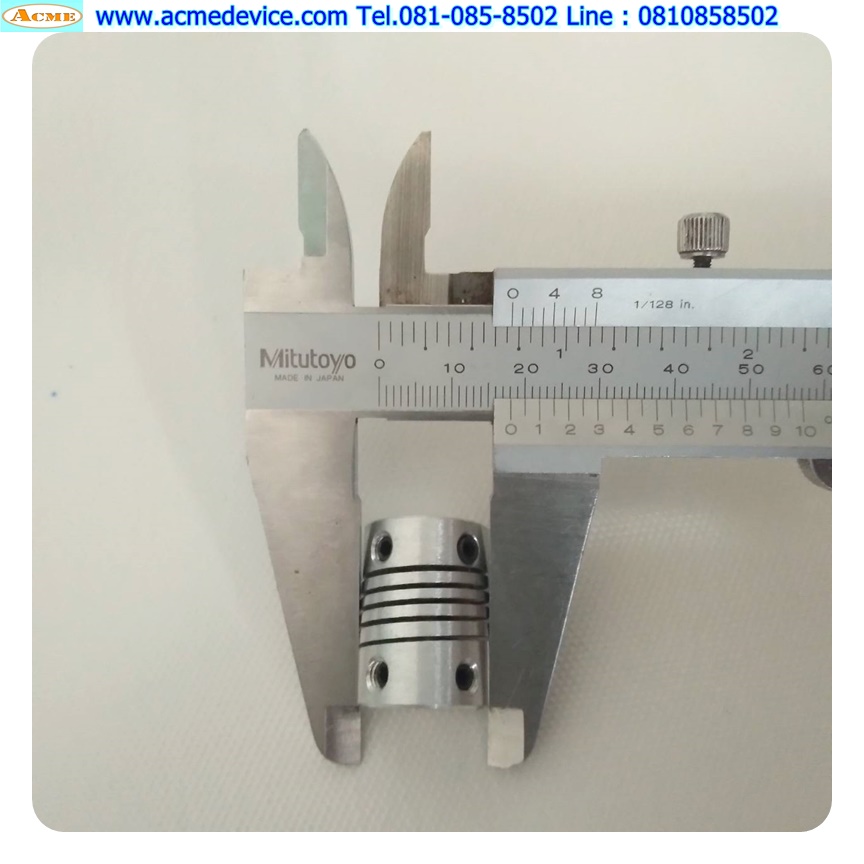 Coupling Aluminum ขนาด ID 6/6mm, OD 18mm, L 25mm