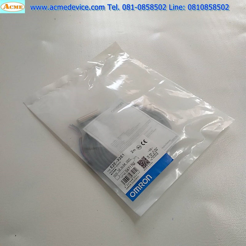 Proximity Omron รุ่น E2E-X2E1, M12, ระยะ 2mm, 3wire, NPN, NO, Shielded, Inductive