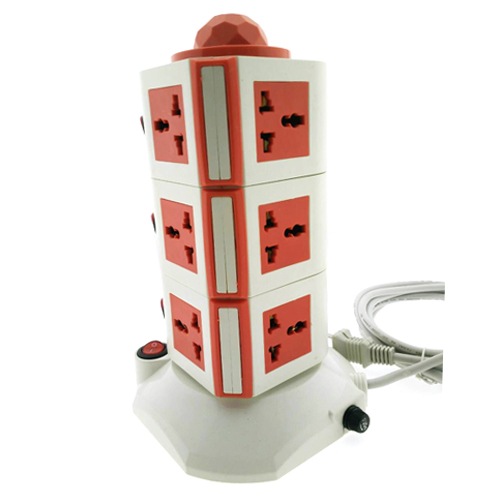 รางปลั๊กคอนโด 3ชั้น REMAX แท้ คุณภาพเยี่ยม (สีส้มแดง-ขาว)