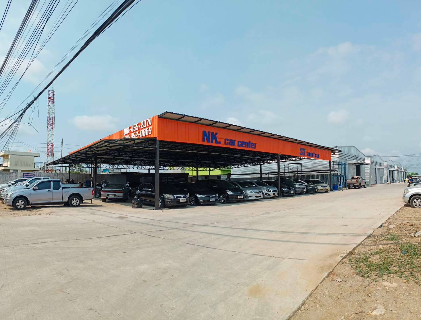 ป้ายกล่องไฟออกหน้าร้าน ตลาดรถมือ2ท่าข้าม