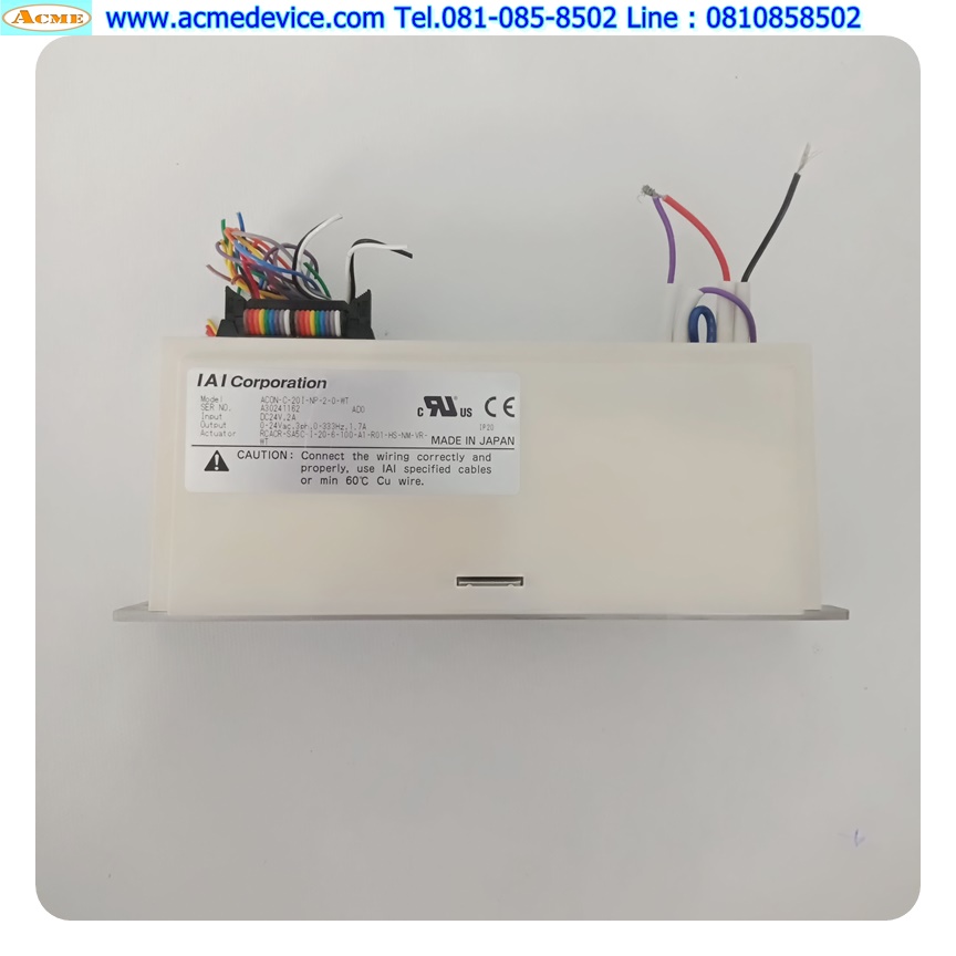 Slider IAI Drive รุ่น ACON-C-20I-NP-2-0-WT & RCACR-SA5C-I-20-6-100-A1-R01-HS-NM-VR-WT, Stroke 100 mm.(สาย 3 m., 1m.)