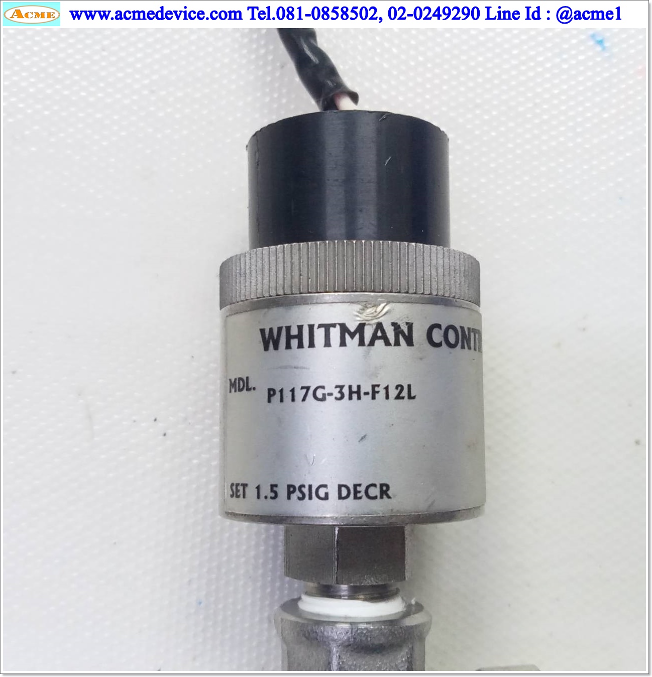 Pressure Whitman รุ่น P117G-3H-F12L, 1.5PSIG (0.103Bar), Output Contact, 1/8