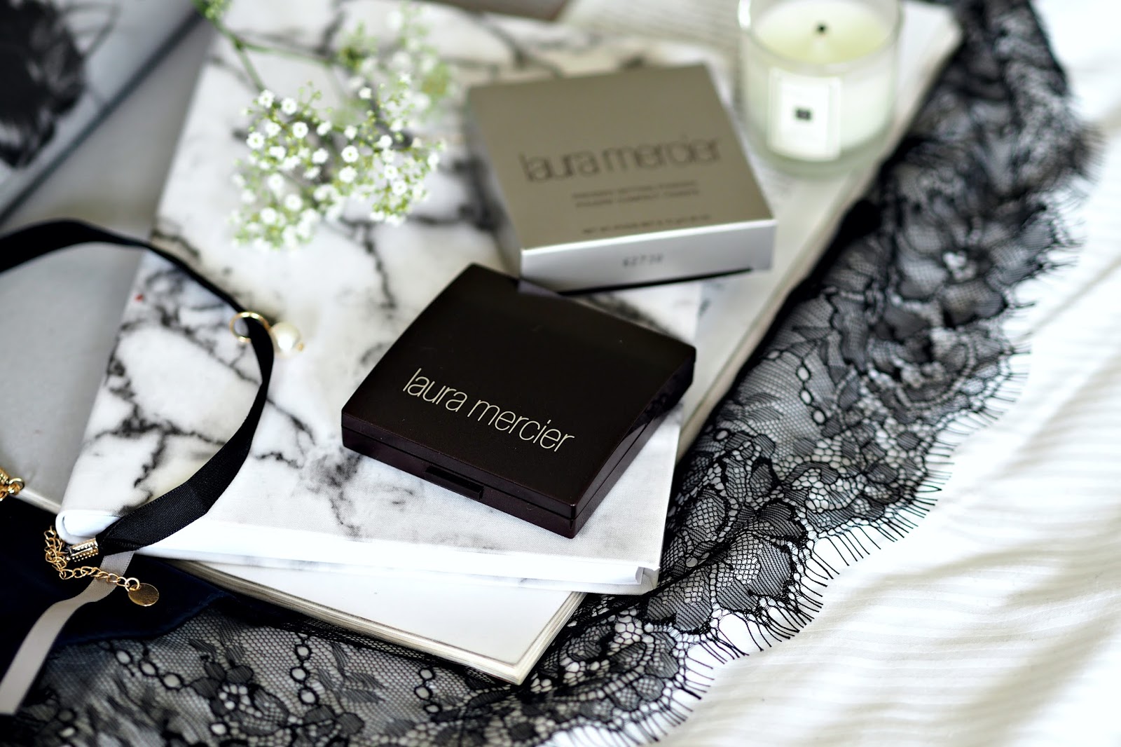 แป้งฝุ่นอัดแข็งลอร่า Laura Mercier - Pressed Setting Powder Translucent mini 2.5g