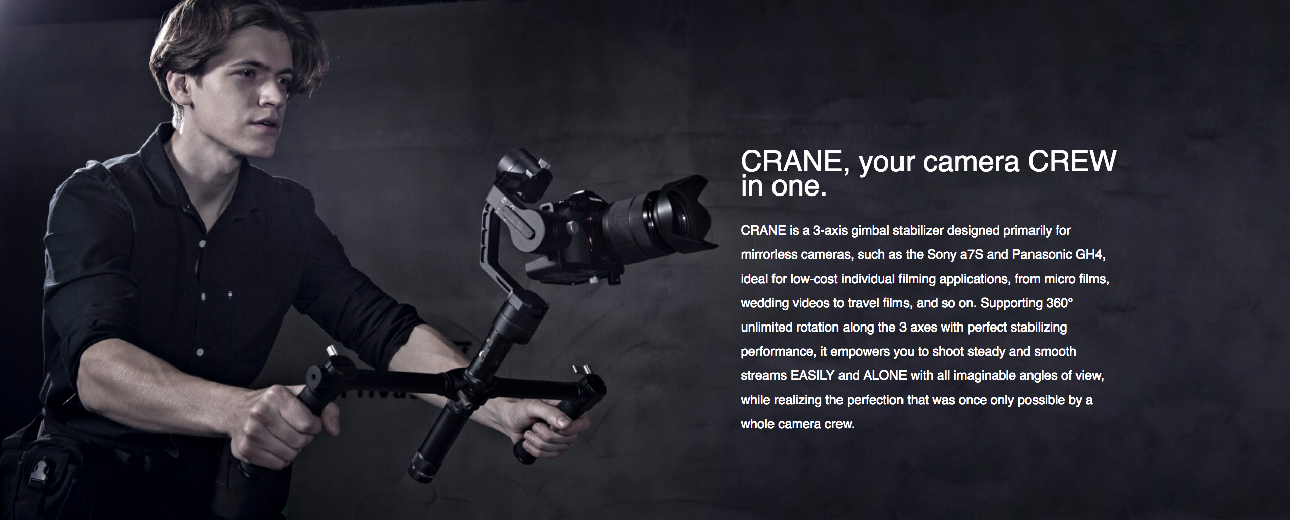 Zhiyun-Tech Crane v2 3-Axis Handheld Gimbal Stabilizer (อุปกรณ์กันสั่นสำหรับกล้องDSLR)