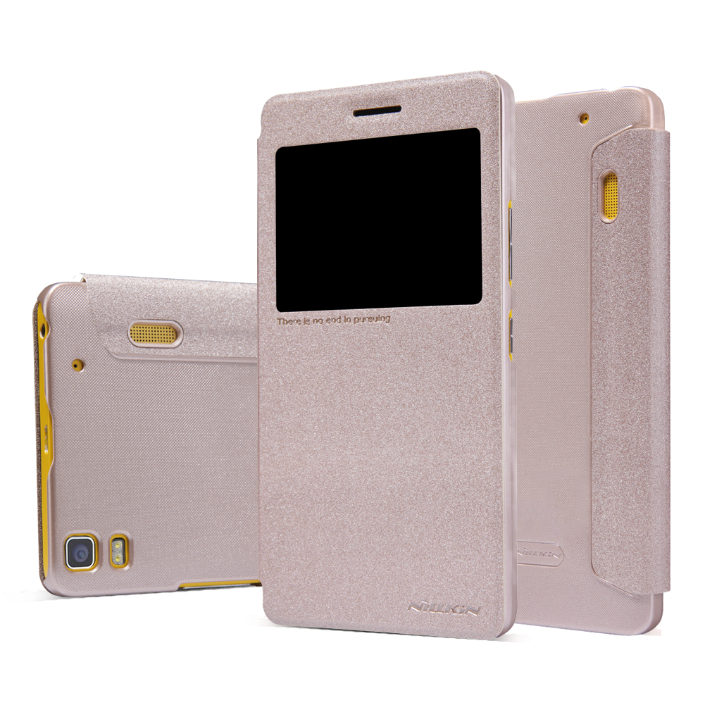 เคสฝาพับ Lenovo A7000 (Sparkle Leather Case nillkin แท้ สีทอง)