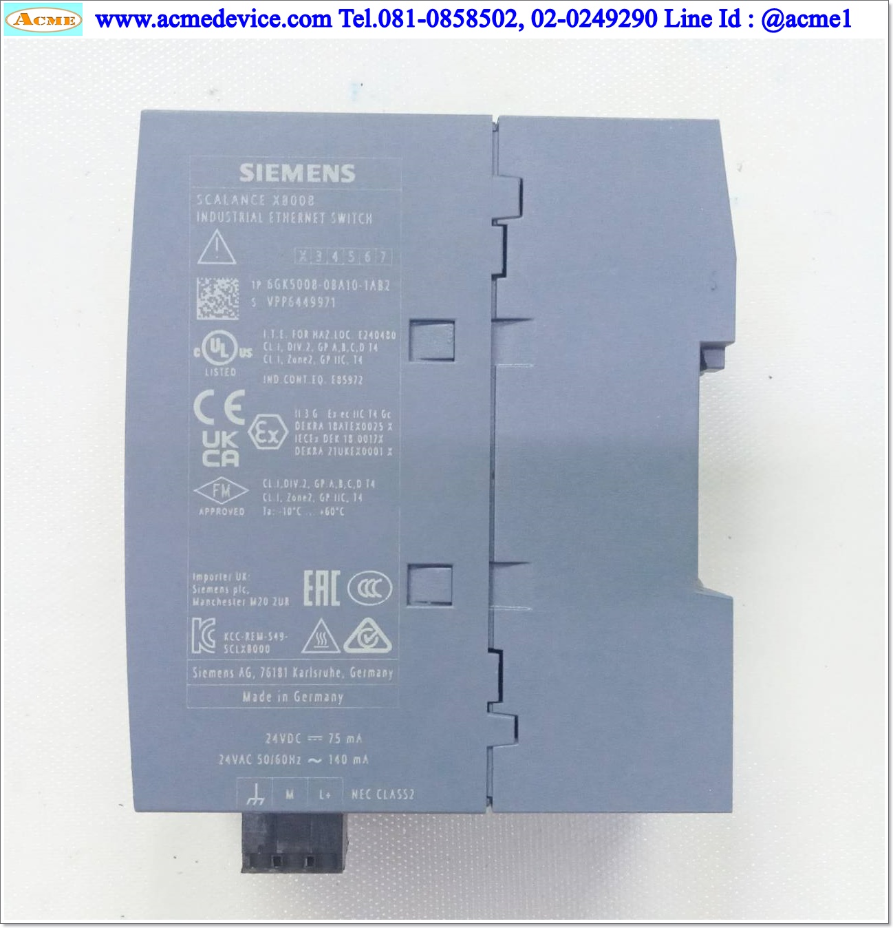 Industrial Hub Siemens รุ่น 6GK5008-0BA10-1AB2, 24V ac/dc, 8 Port