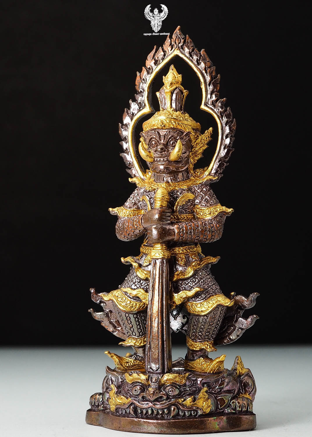 ท้าวเวสสุวรรณ. รุ่น คลังสมบัติ์ ทองแดงรมมันปู ทาทองบางส่วน